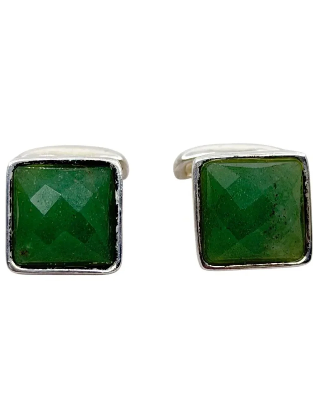 Charles Tyrwhitt sterling silver aventurine cufflinks - GM1269